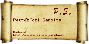 Petróczi Sarolta névjegykártya