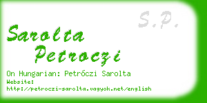 sarolta petroczi business card